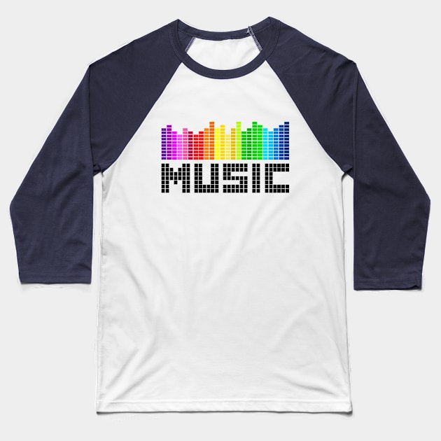 Music sound pixel Baseball T-Shirt by RetroDesign